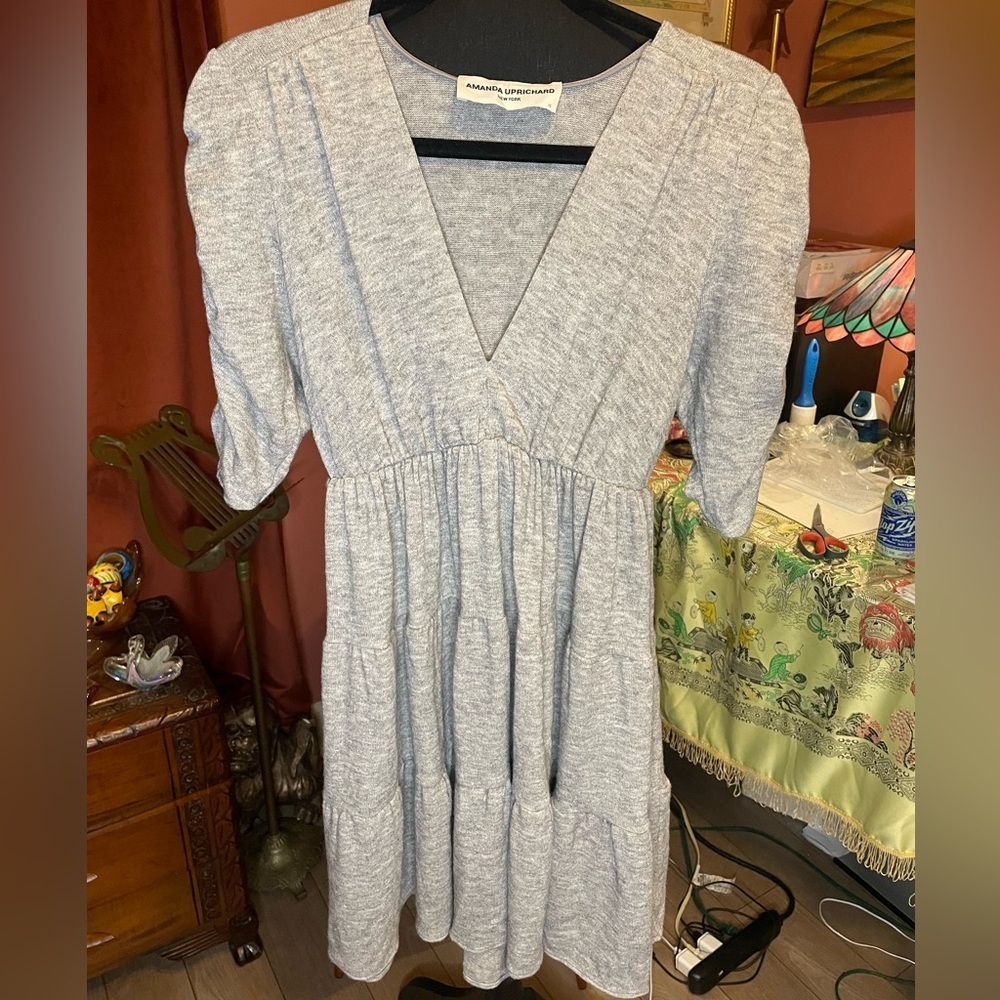 Amanda Uprichard NY Light grey knit mini dress. Very good condition. Size XS